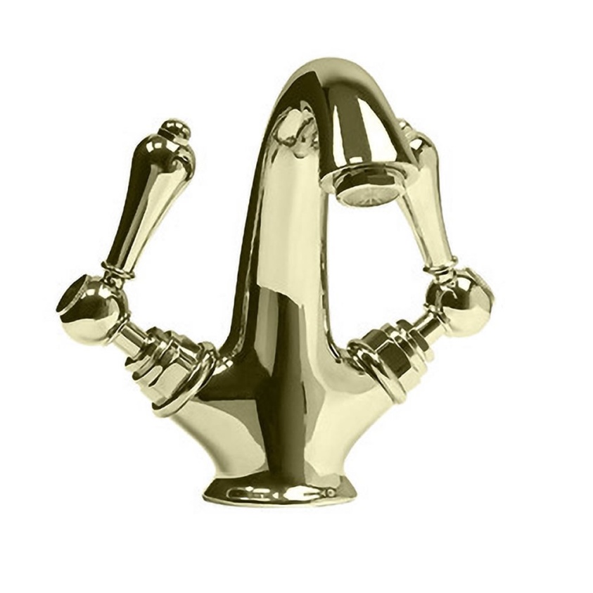 Imperial Regent Antique Gold Tall Mono Basin Mixer With Pop Up Waste